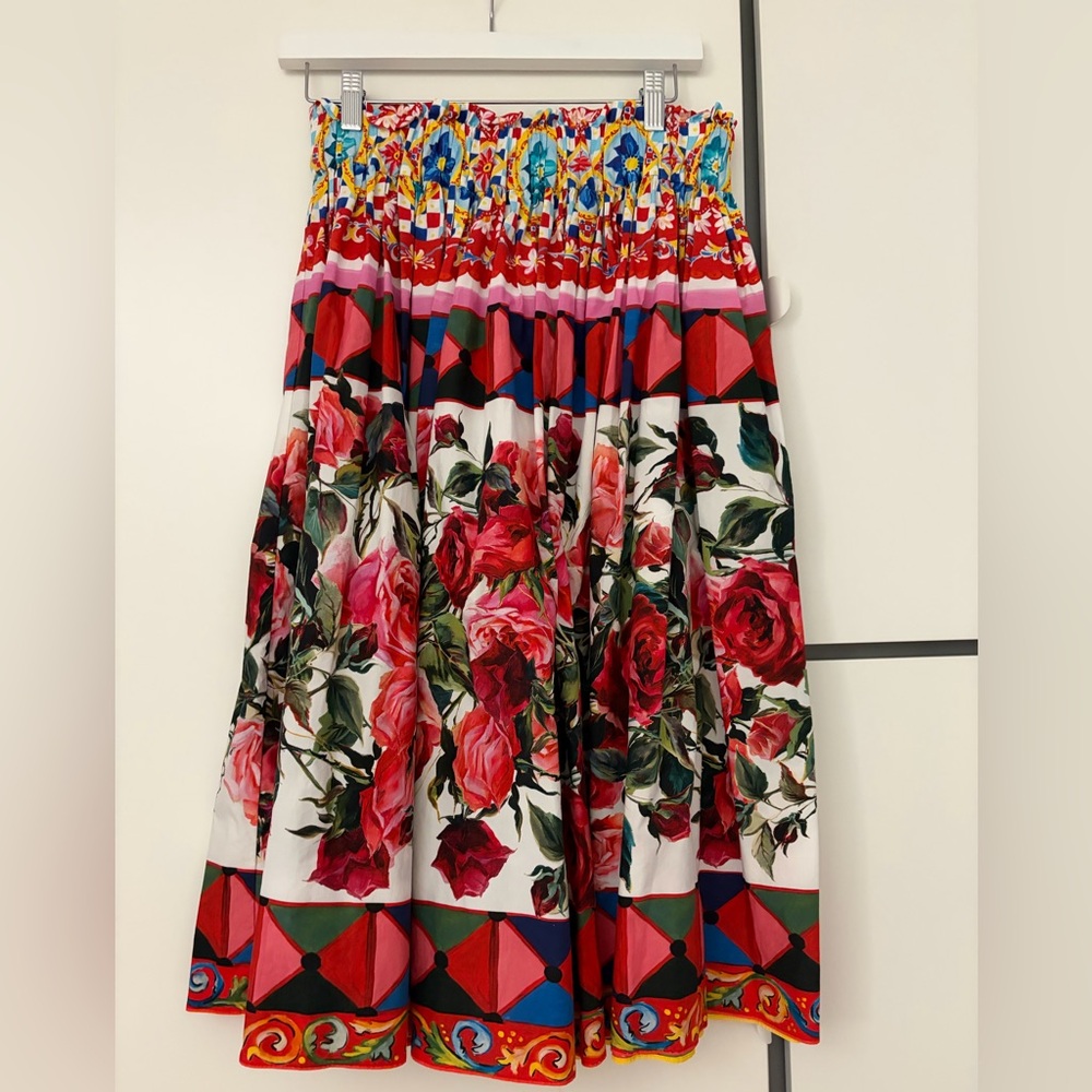Dolce & Gabbana Floral Multicolor Full Circle Skirt